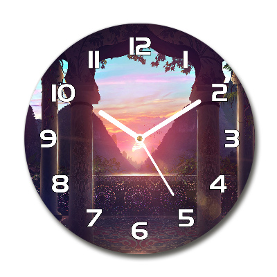 Wanduhr glas rund Östliche Architektur