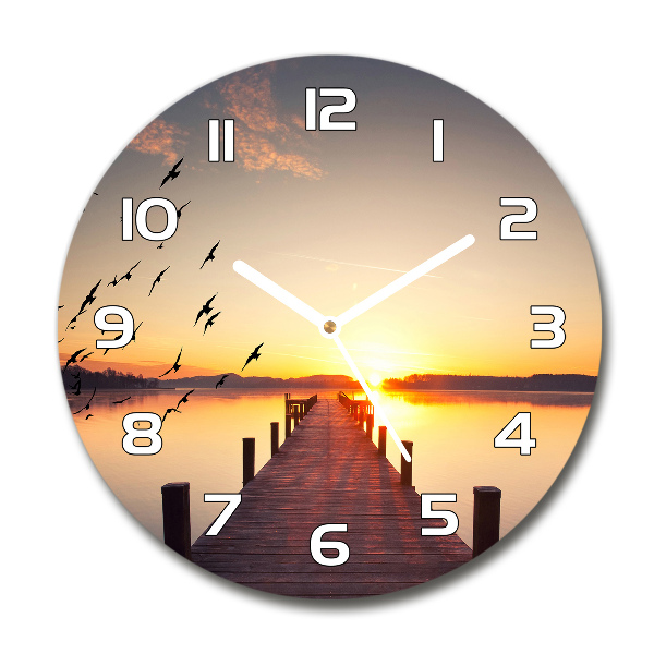 Wanduhr rund Sonnenuntergang