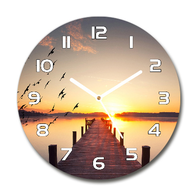Wanduhr rund Sonnenuntergang