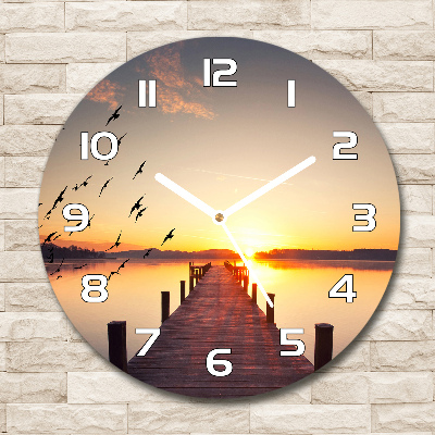 Wanduhr rund Sonnenuntergang