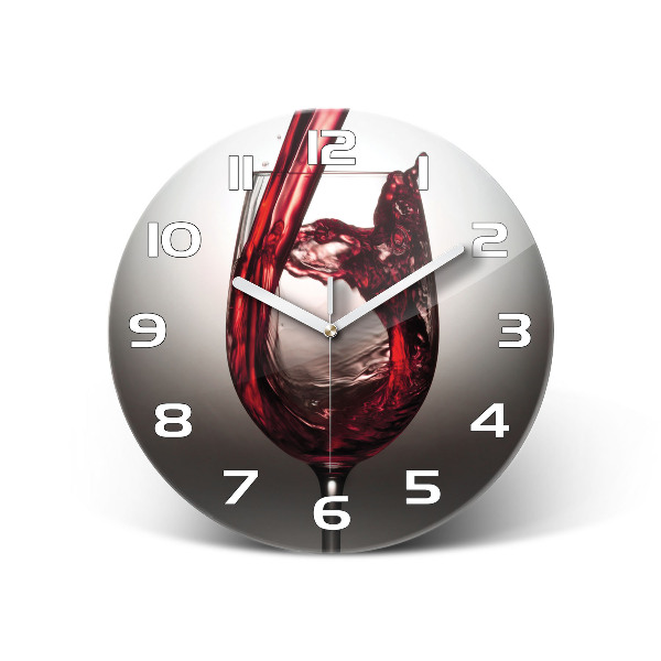 Wanduhr rund Rotwein