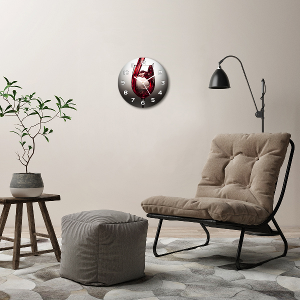 Wanduhr rund Rotwein