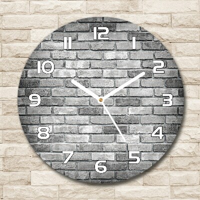 Wanduhr rund Ziegelmauer