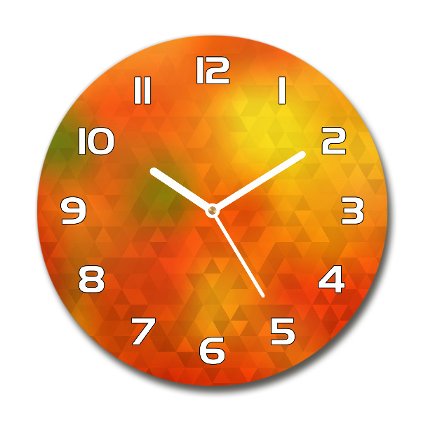 Wanduhr glas rund Abstrakte Dreiecke