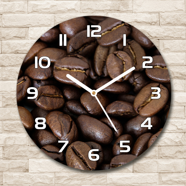Wanduhr rund Kaffeebohnen
