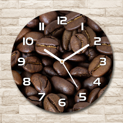 Wanduhr rund Kaffeebohnen