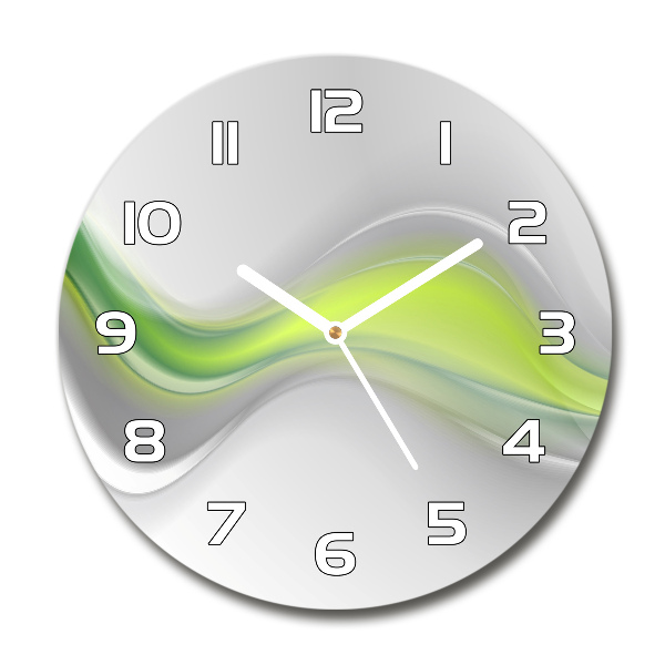 Wanduhr glas rund Abstrakte Wellen