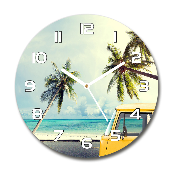 Wanduhr glas rund Vancouver Beach