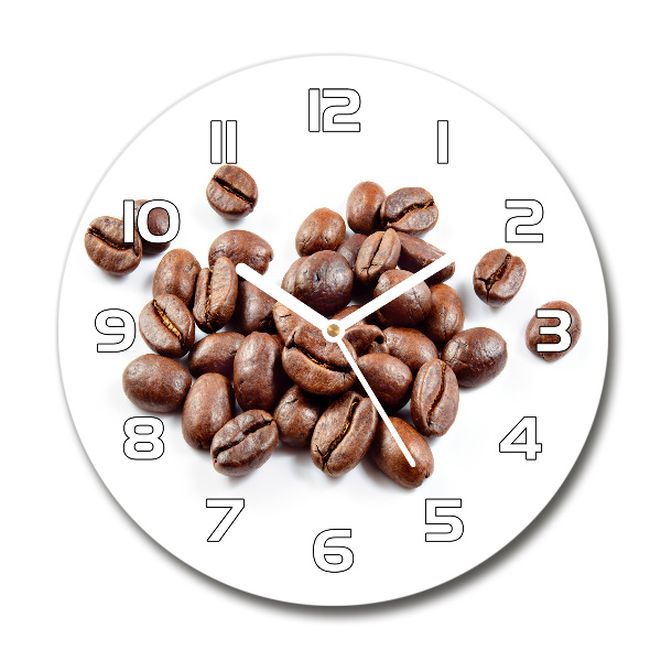 Wanduhr rund Kaffeebohnen
