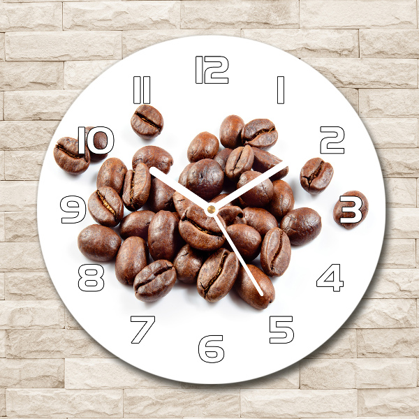 Wanduhr rund Kaffeebohnen