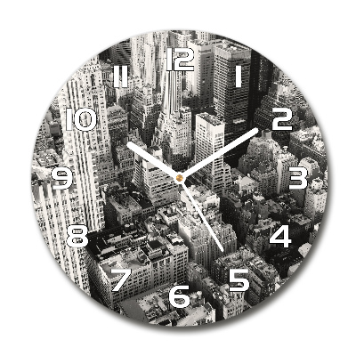 Wanduhr rund New York aus der Vogelperspektive