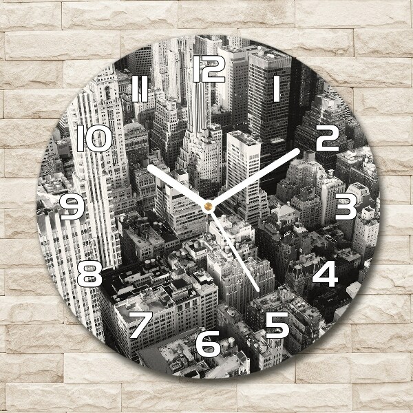Wanduhr rund New York aus der Vogelperspektive