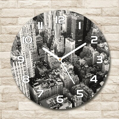 Wanduhr rund New York aus der Vogelperspektive