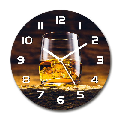 Wanduhr rund Bourbon im Glas