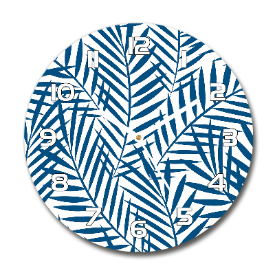 Wanduhr rund Palmenblätter
