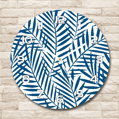 Wanduhr rund Palmenblätter