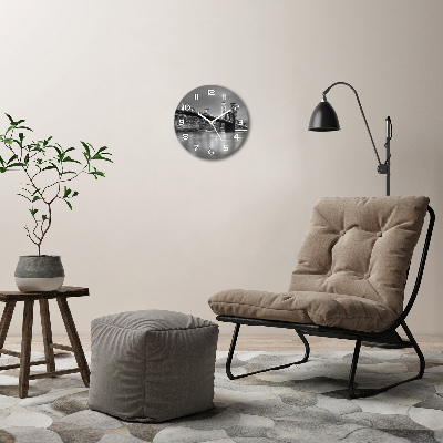 Wanduhr glas rund New York bei Nacht