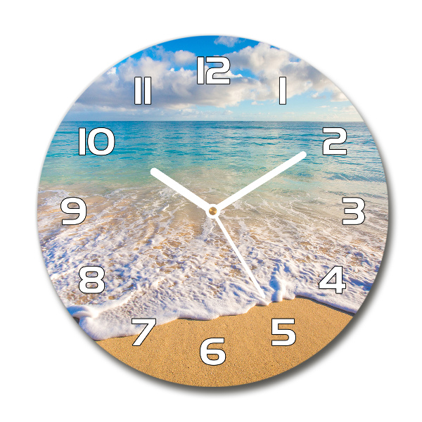 Wanduhr glas rund Hawaiianischer Strand
