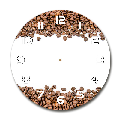 Wanduhr glas rund Kaffeebohnen