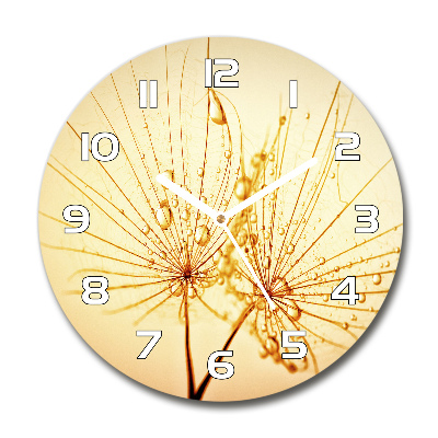 Wanduhr glas rund Löwenzahnsamen