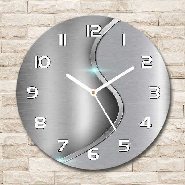 Wanduhr glas rund Metallabstraktion