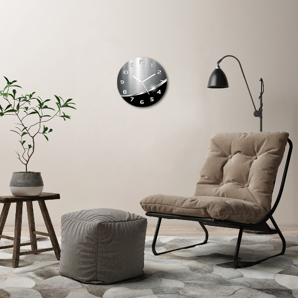 Wanduhr glas rund Metallabstraktion