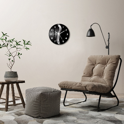 Wanduhr glas rund Metallabstraktion