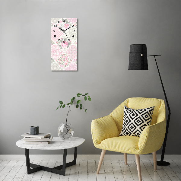 Moderne wanduhr Rosen