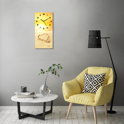 Moderne wanduhr Herz am Strand