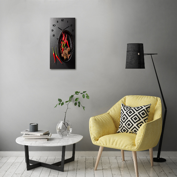 Wanduhr Chilischoten