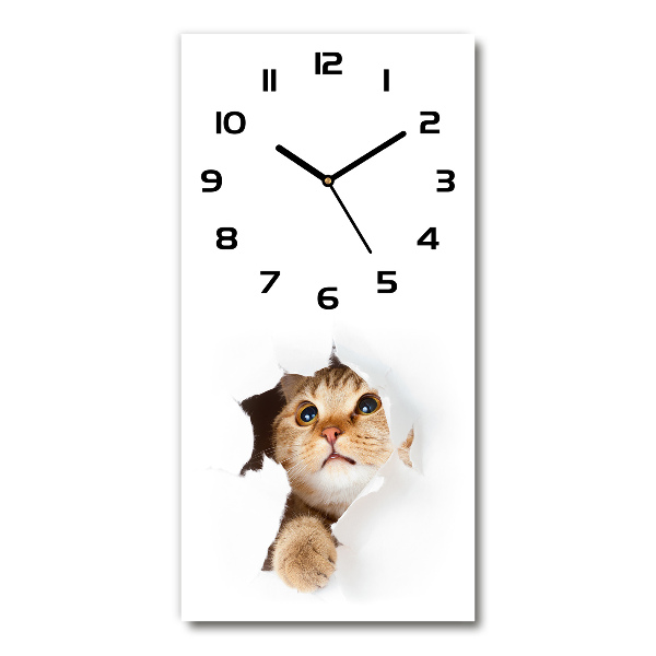 Moderne wanduhr Katze