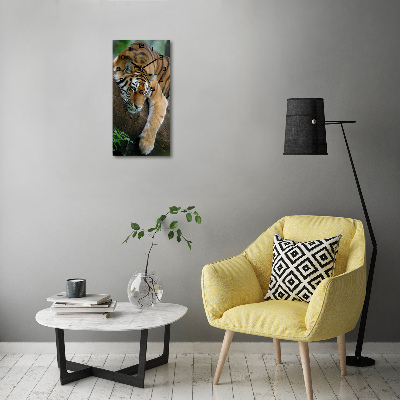 Moderne wanduhr Tiger auf einem Baum