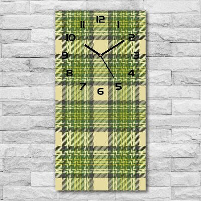 Wanduhr Grün kariert