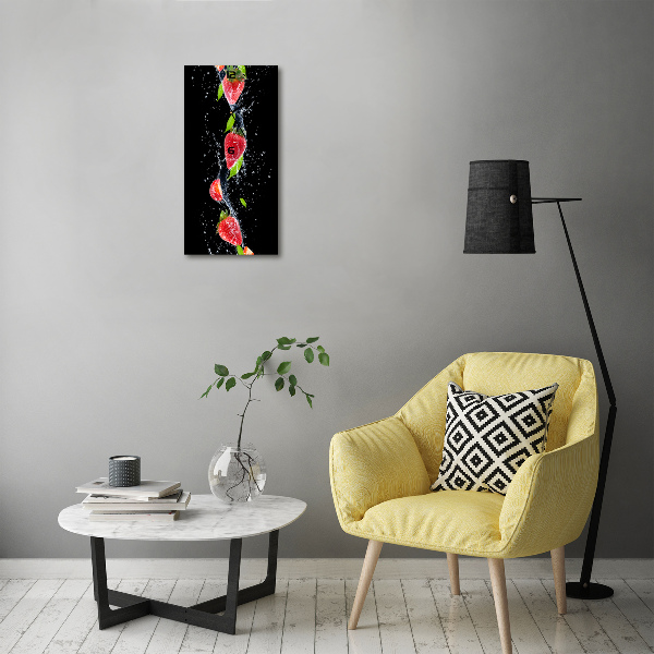 Moderne wanduhr Erdbeeren