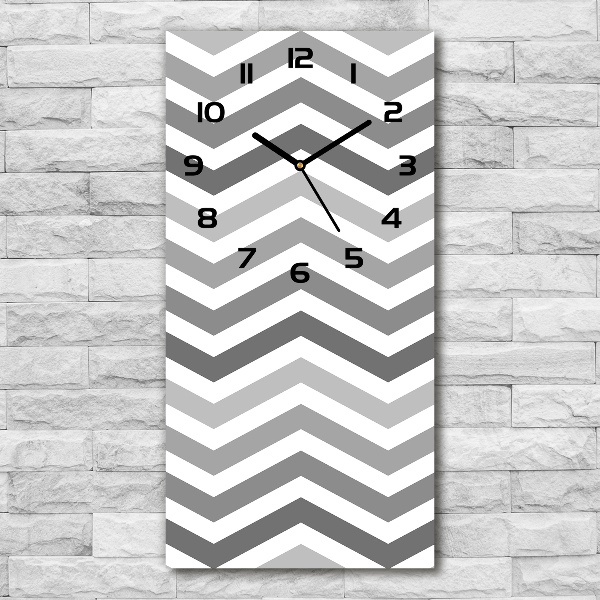 Wanduhr Graue Zickzacklinien
