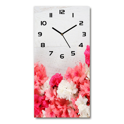 Wanduhr Blumen auf Holz