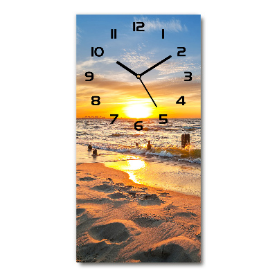 Wanduhr Sonnenuntergang am Meer