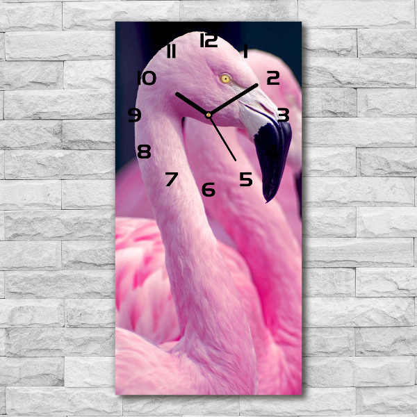 Moderne wanduhr Flamingos