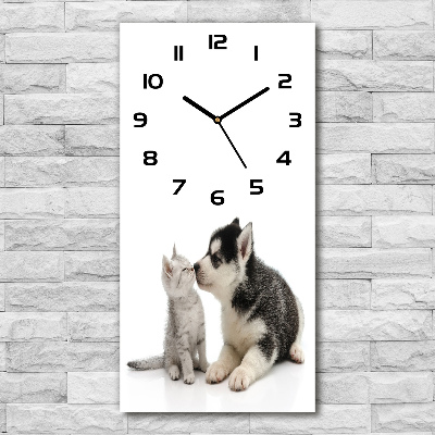 Wanduhr Hund und Katze