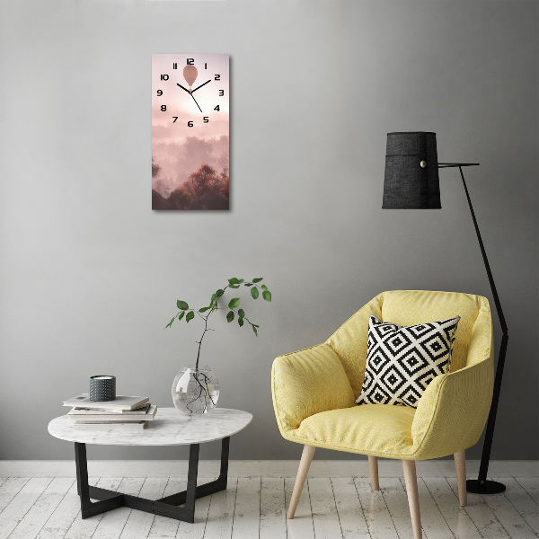 Moderne wanduhr Fliegende Ballons Wald
