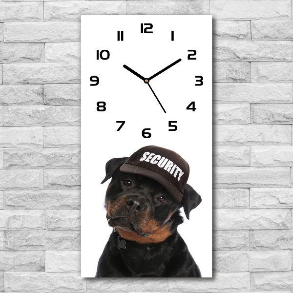 Wanduhr Rottweiler mit Mütze