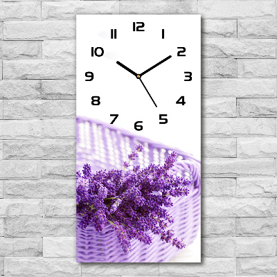 Moderne wanduhr Lavendel im Korb
