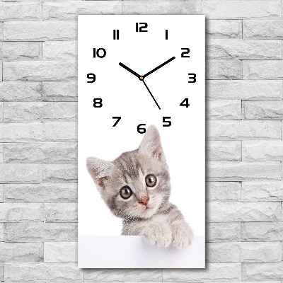 Wanduhr Graue Katze