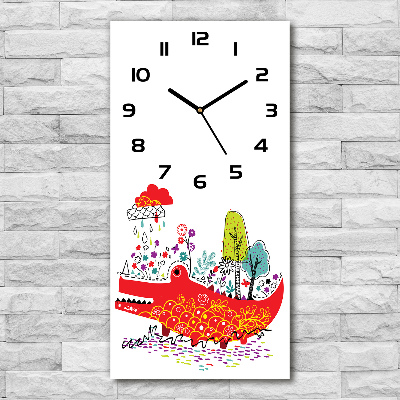 Moderne wanduhr Krokodil