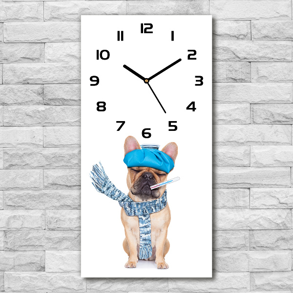 Moderne wanduhr Kranker Hund
