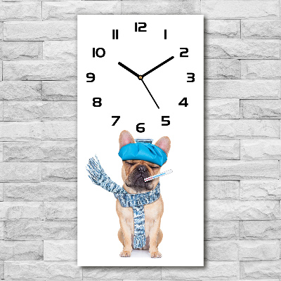 Moderne wanduhr Kranker Hund