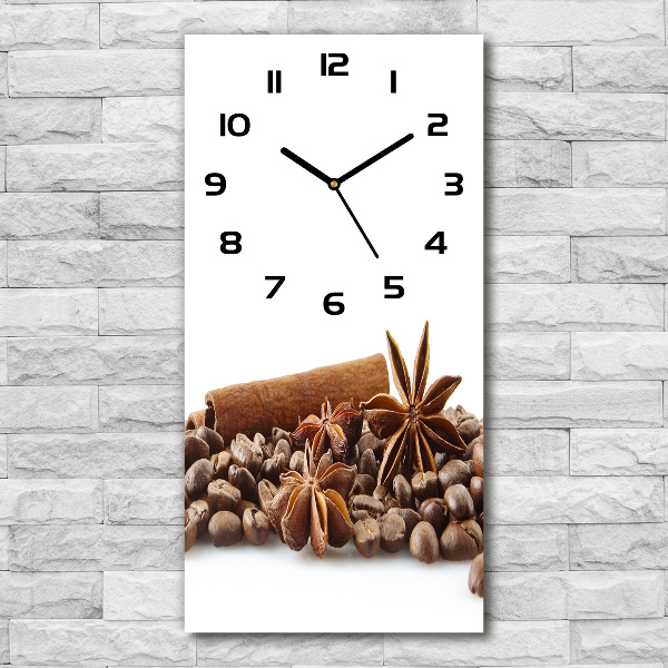 Moderne wanduhr Kaffeebohnen