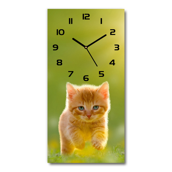 Moderne wanduhr Ingwerkatze