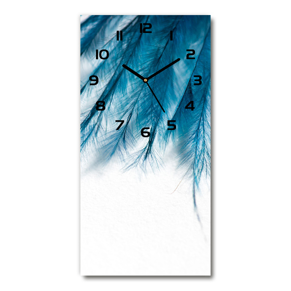 Wanduhr Blaue Federn