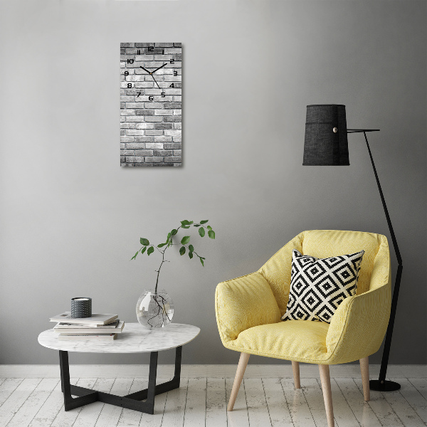 Moderne wanduhr Ziegelmauer